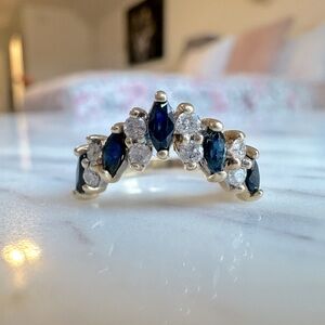 14 k sapphire and diamond ring